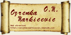 Ozrenka Markićević vizit kartica